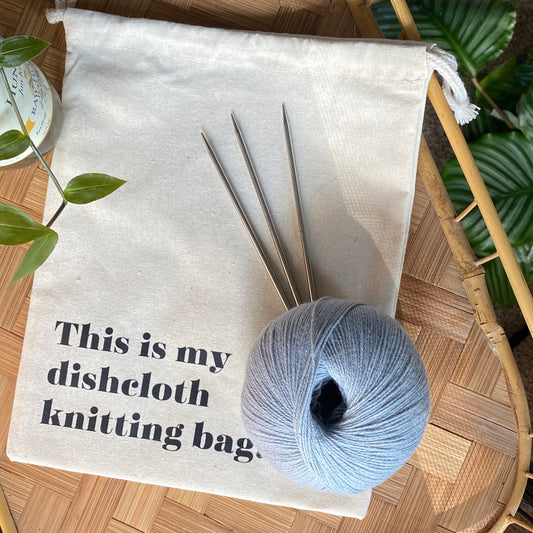 Knitting Project Bag - "This is my dishcloth knitting bag."